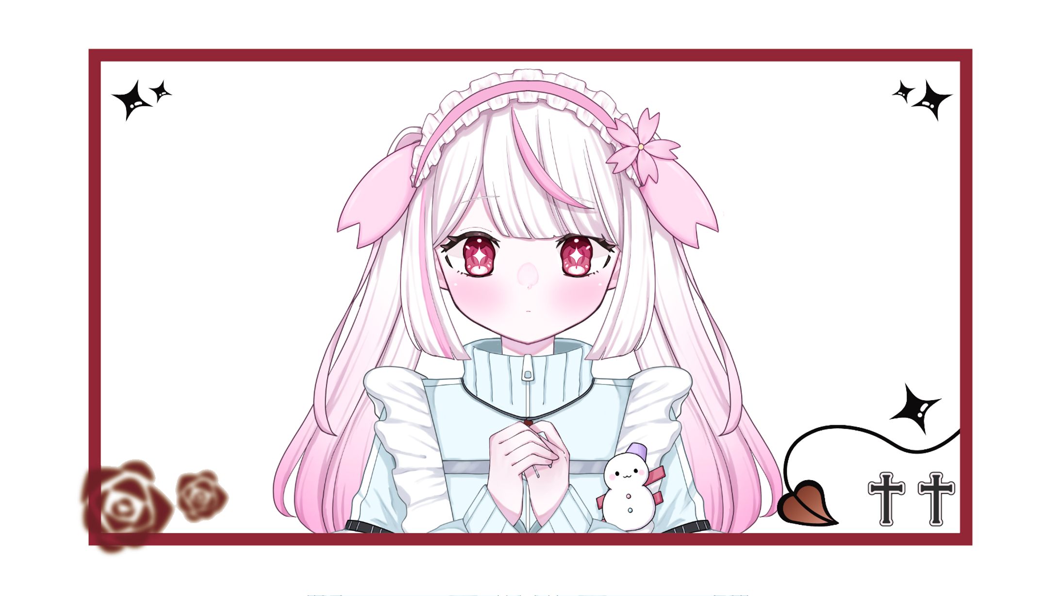 Vtuber　晴雪ひづる　パーツ分けイラスト　デザイン-1