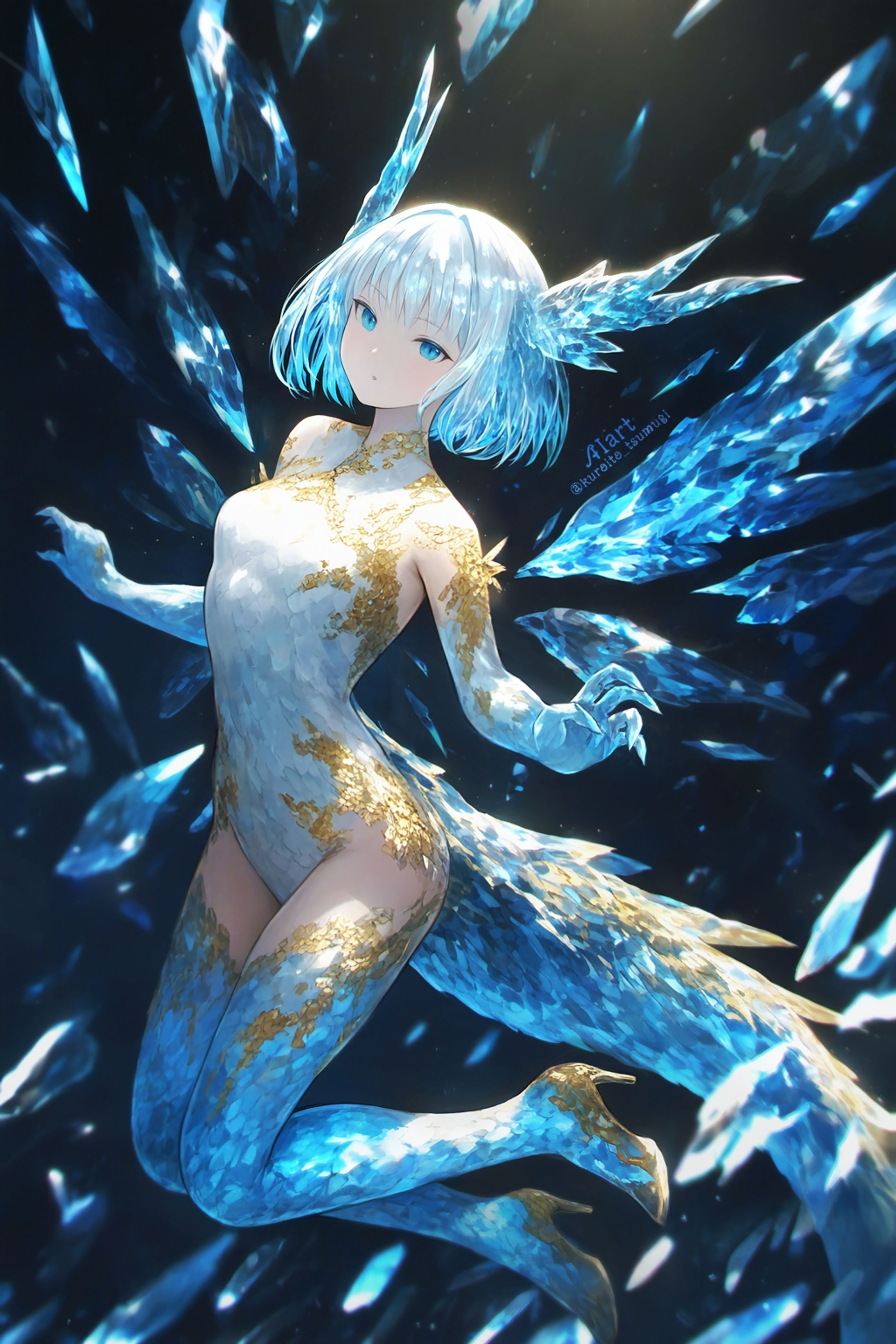 Crystal dragon girl│AIart-1