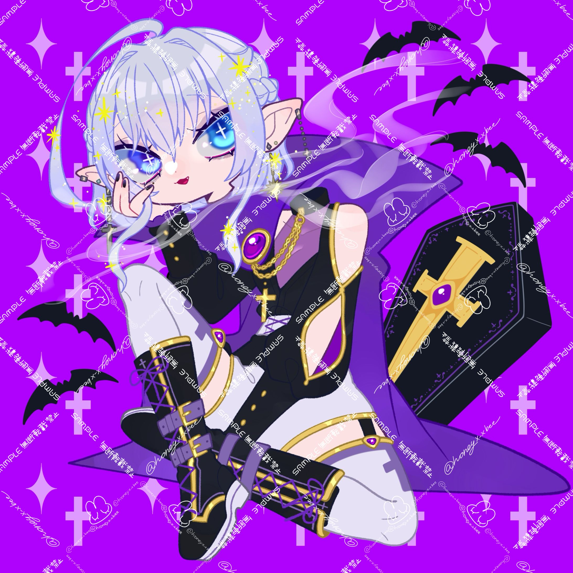 シキハルキ様 ハロウィンイラスト 衣装デザイン-1