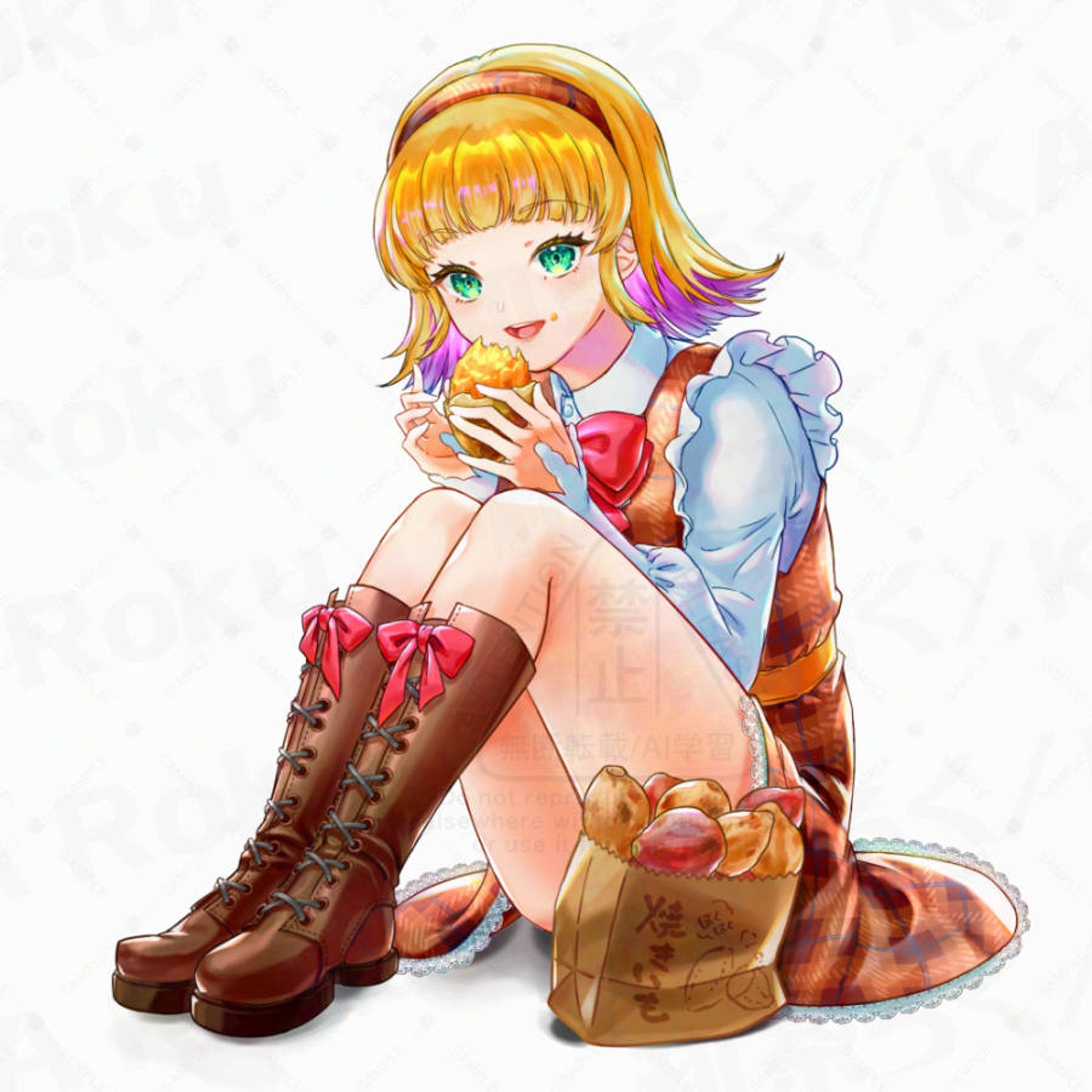 【ご依頼】焼き芋を食べる宇舞いもさん　-1