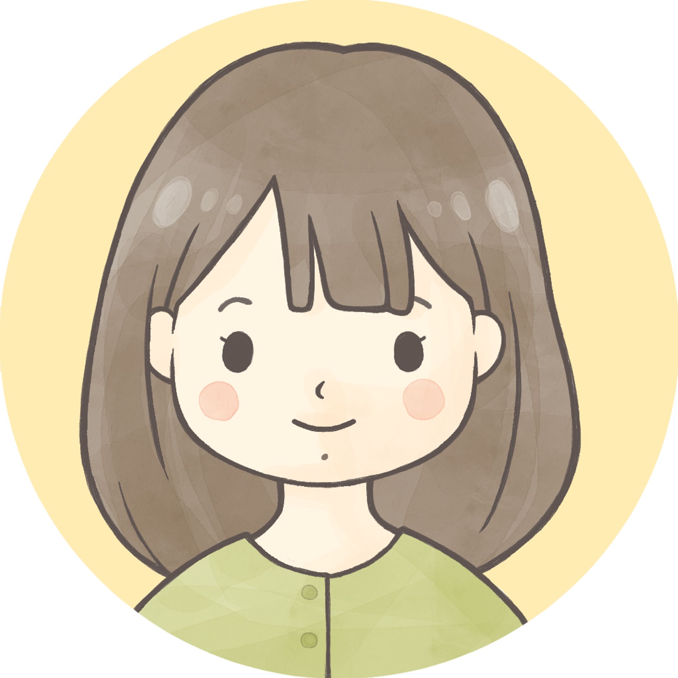 ミルクティーヘアのスプリングカラー似顔絵アイコン-1