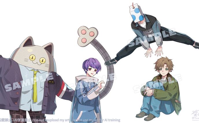 成人男性三人組様▶イベントグッズ用イラスト