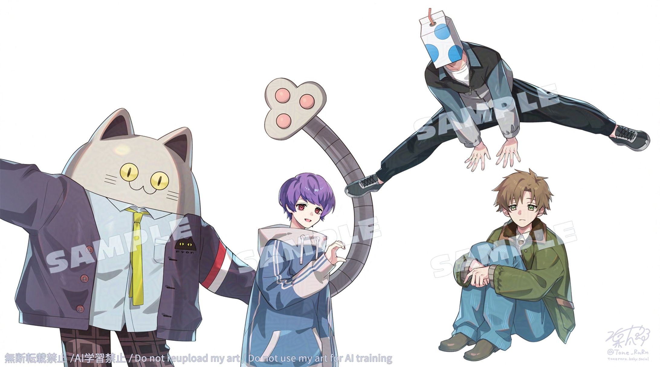 成人男性三人組様▶イベントグッズ用イラスト-1