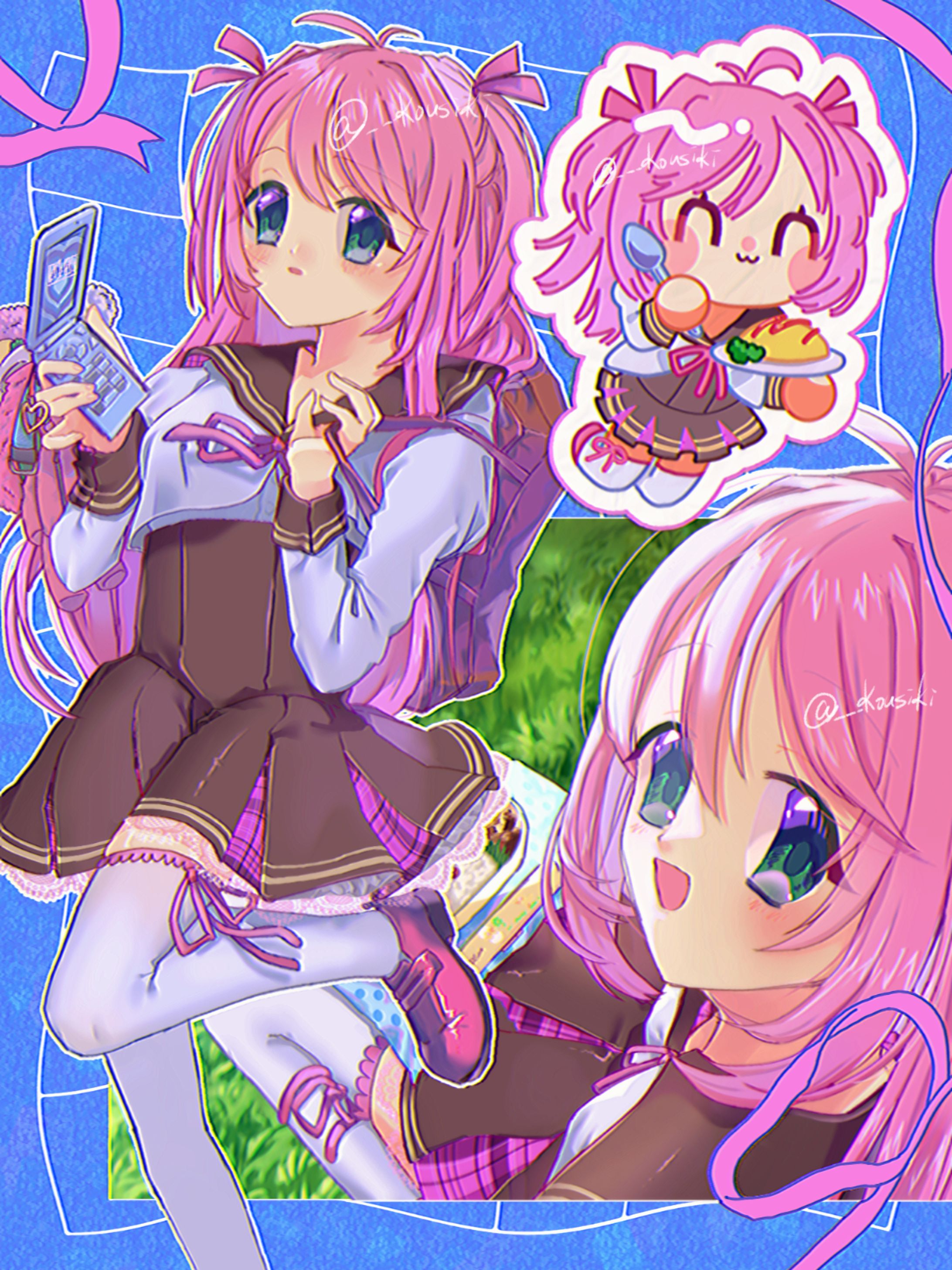 【OC】2000s moe art style_ピンク髪の女の子-1