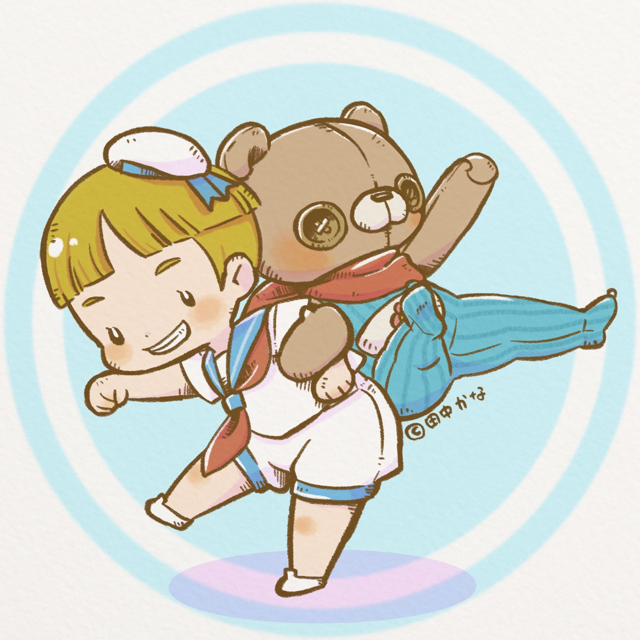 男の子とくまの子-1