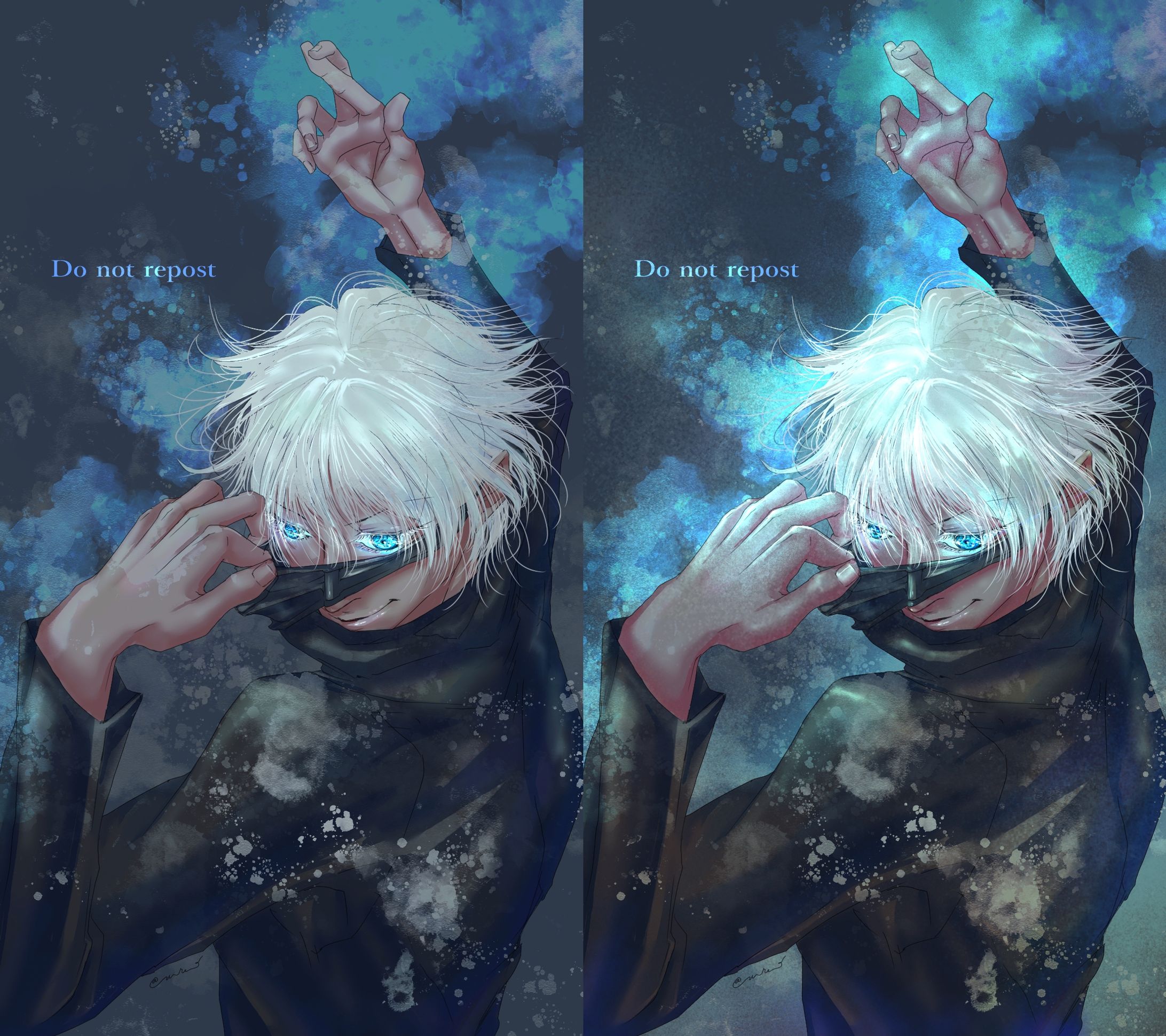 [二次絵]呪術廻戦_五条悟（着色差分）　厚塗り(主線アリ)-1