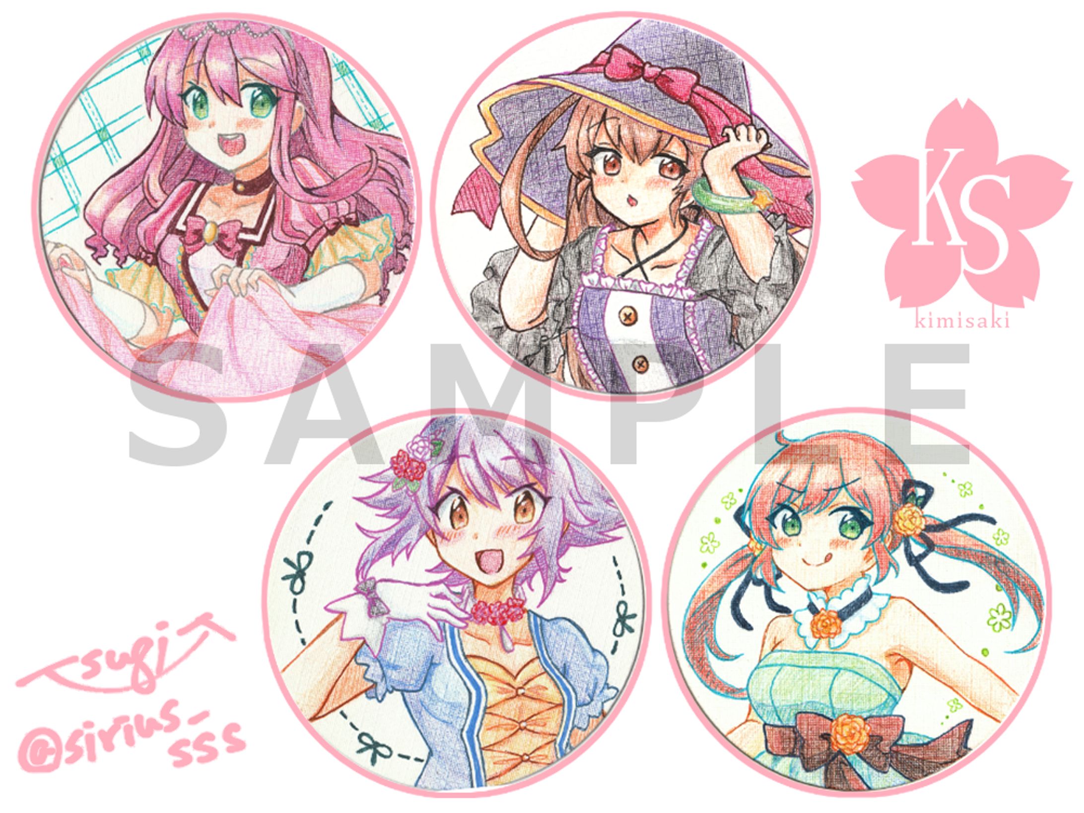 あんガル FA アナログ手描きイラストコースター-1