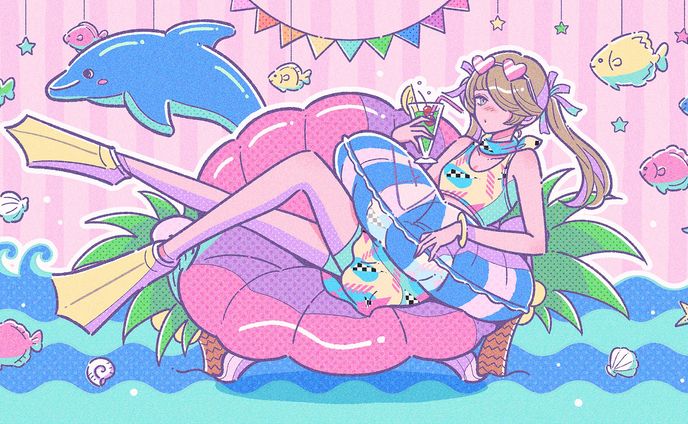 【お仕事】 「てらめたる学園」歌ってみたMVイラスト