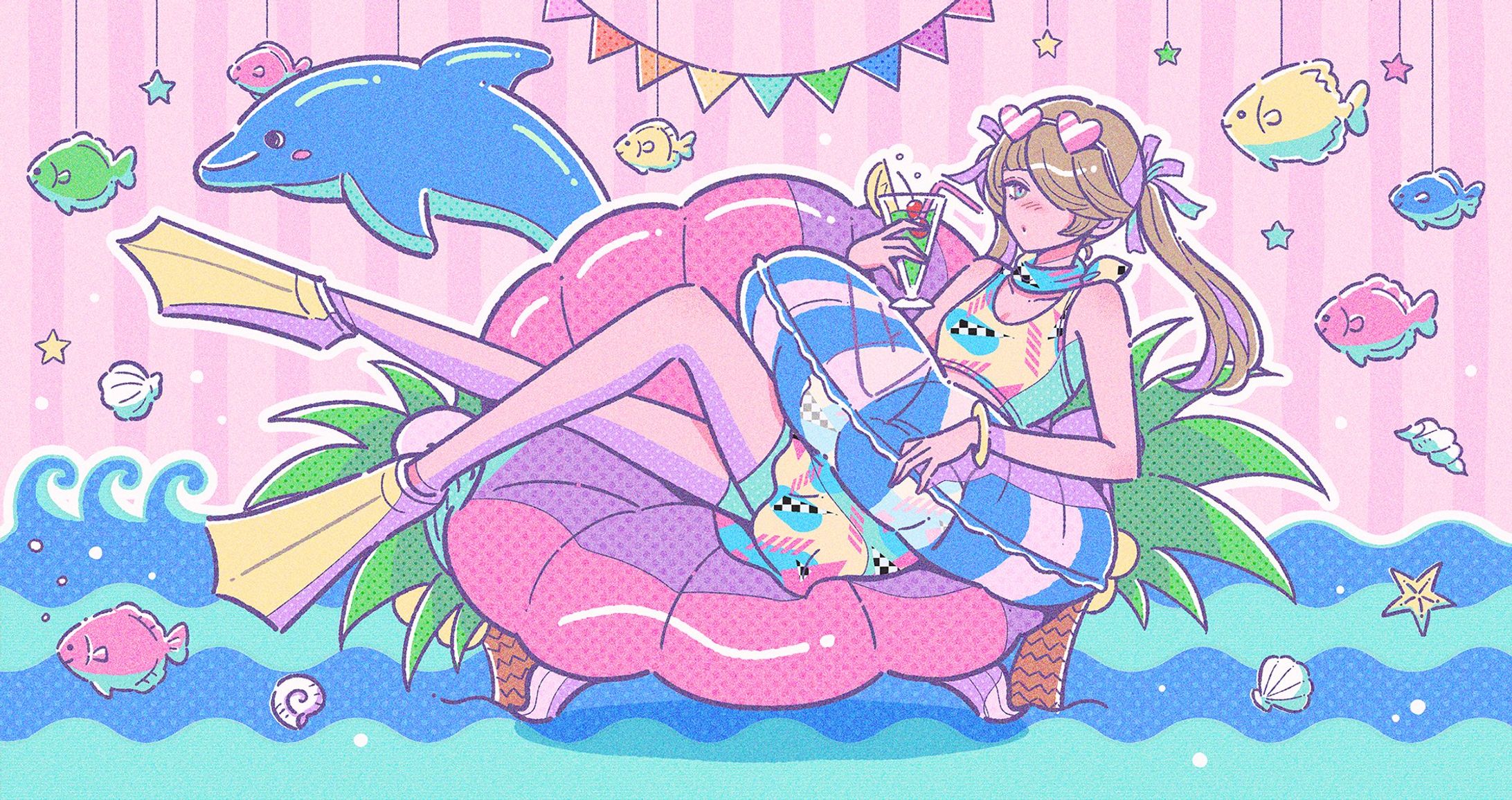 【お仕事】 「てらめたる学園」歌ってみたMVイラスト-1