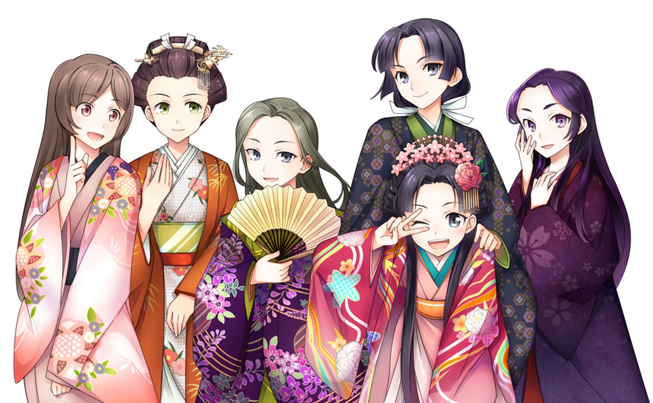 【仕事絵】着物の女性たち-1