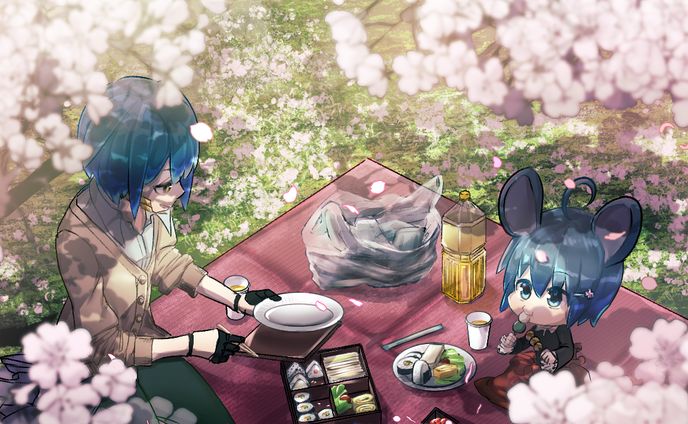 Skeb依頼絵「お花見」