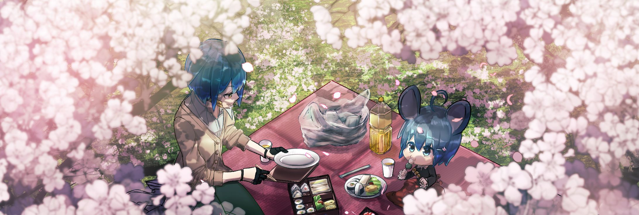 Skeb依頼絵「お花見」-1