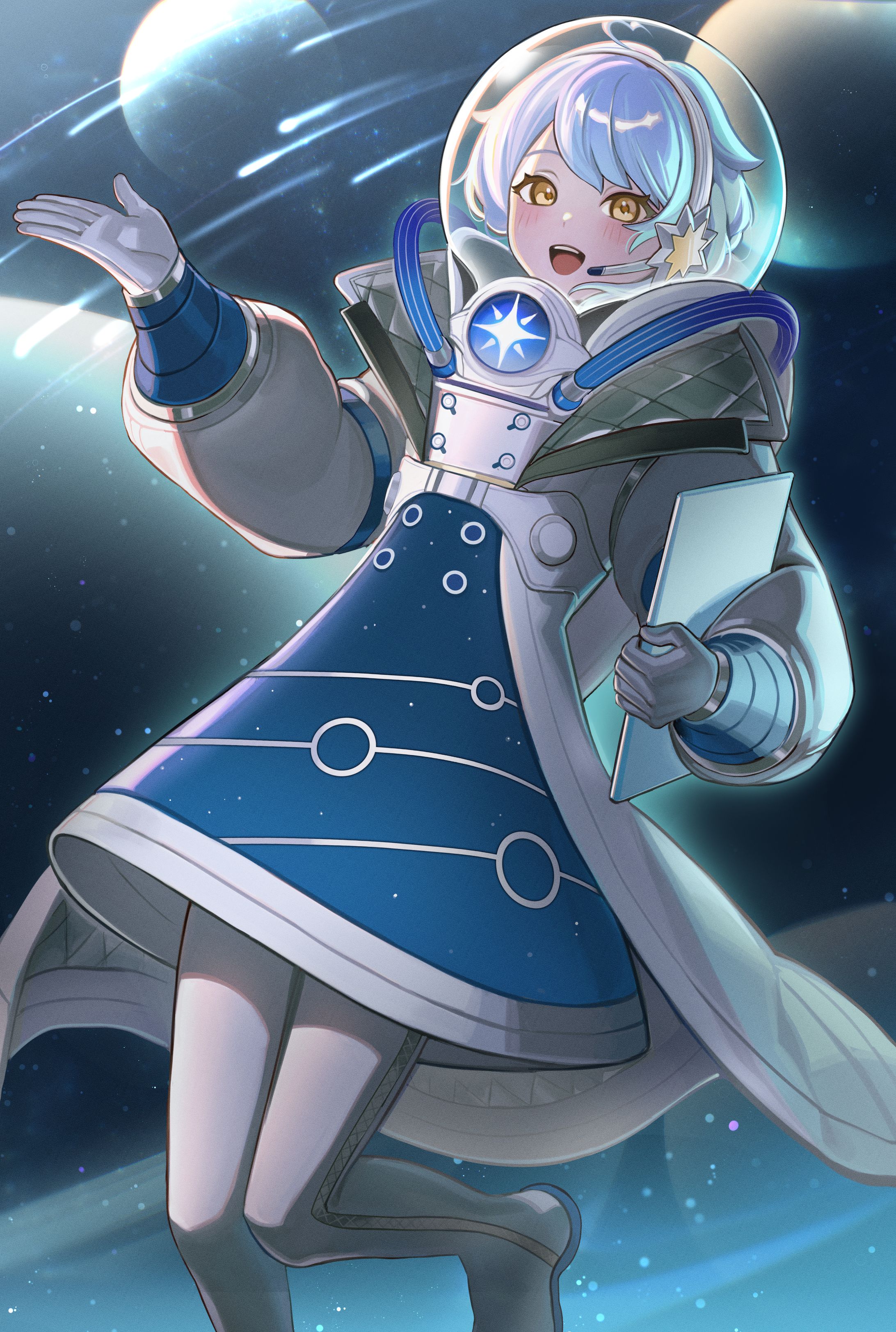 VTuber星見まどか　宇宙服イラスト-1