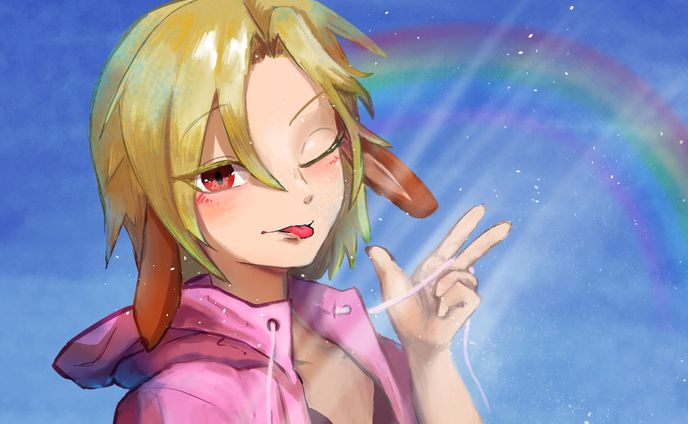 夏テーマのキャラクターイラスト