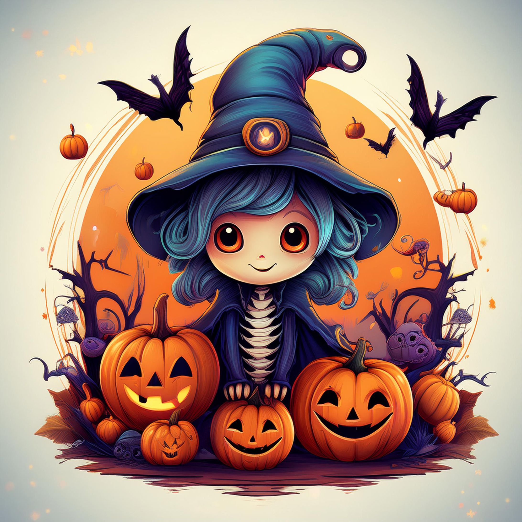 AI生成画像：ハロウィンイメージイラスト-1