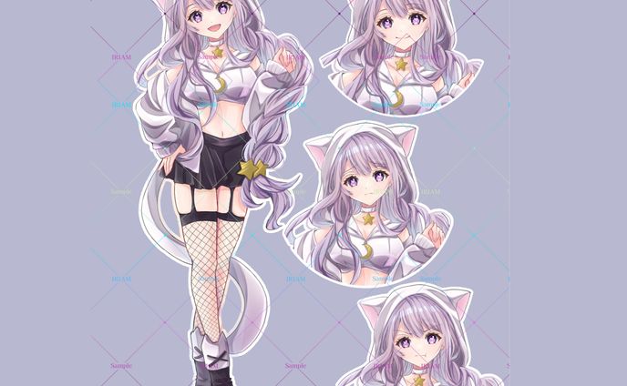 IRIAMライバー様女性立ち絵、表情差分