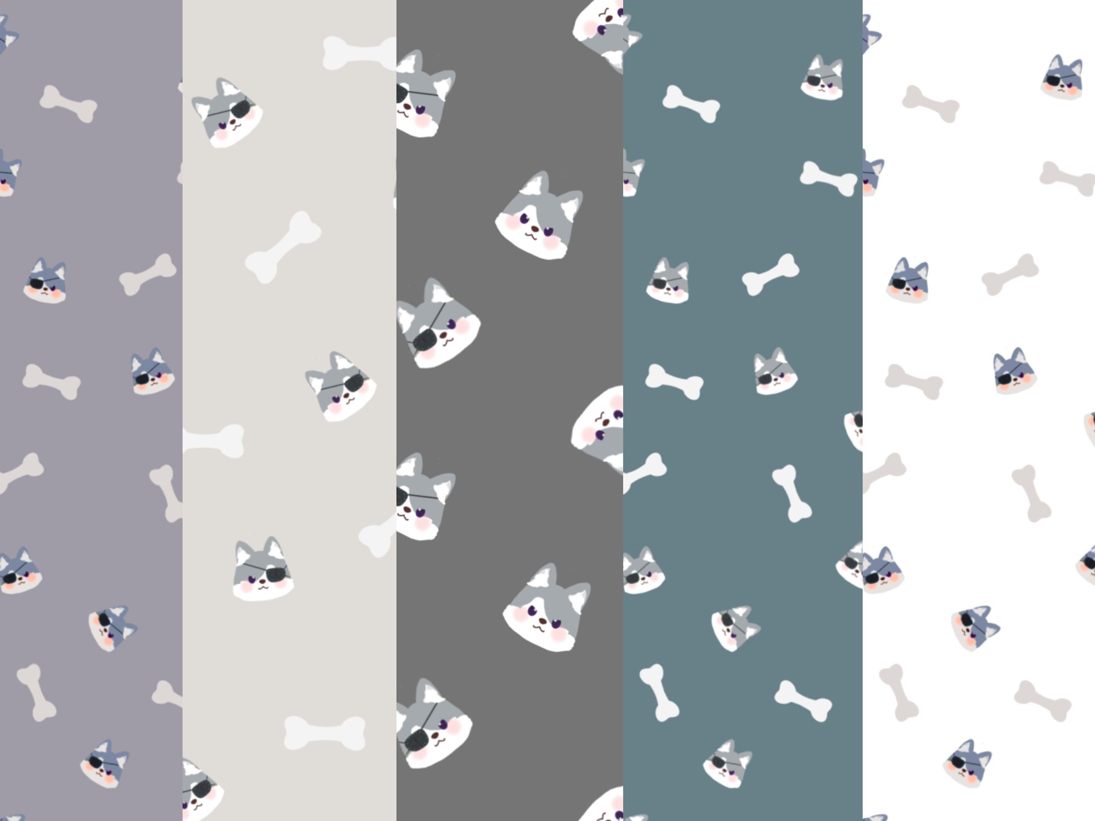 🐺パターン柄⌇ハスキーのパターン柄-1