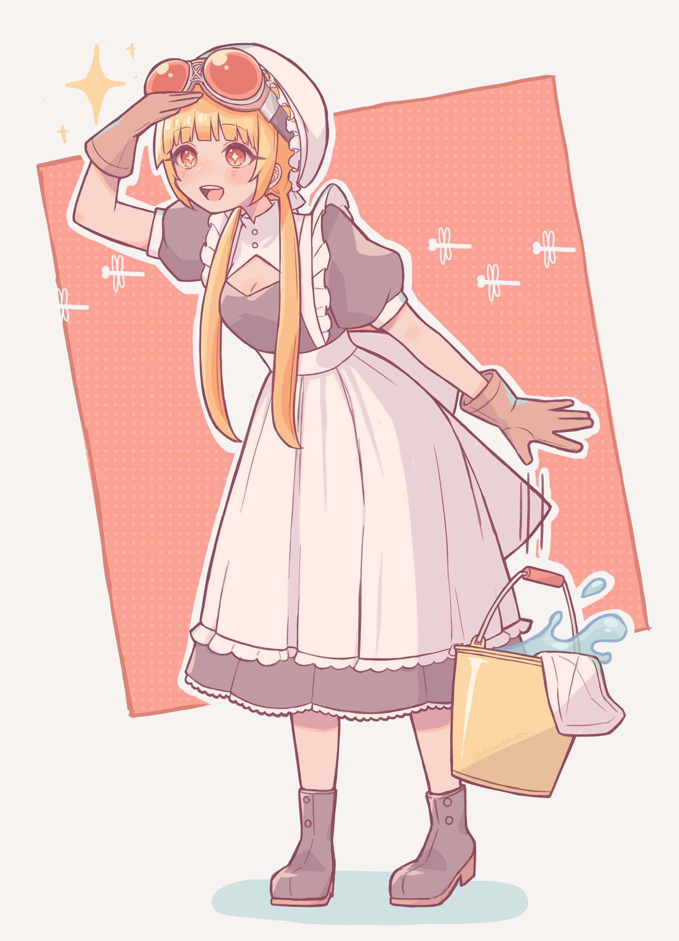 創作絵　働かないメイド２-1