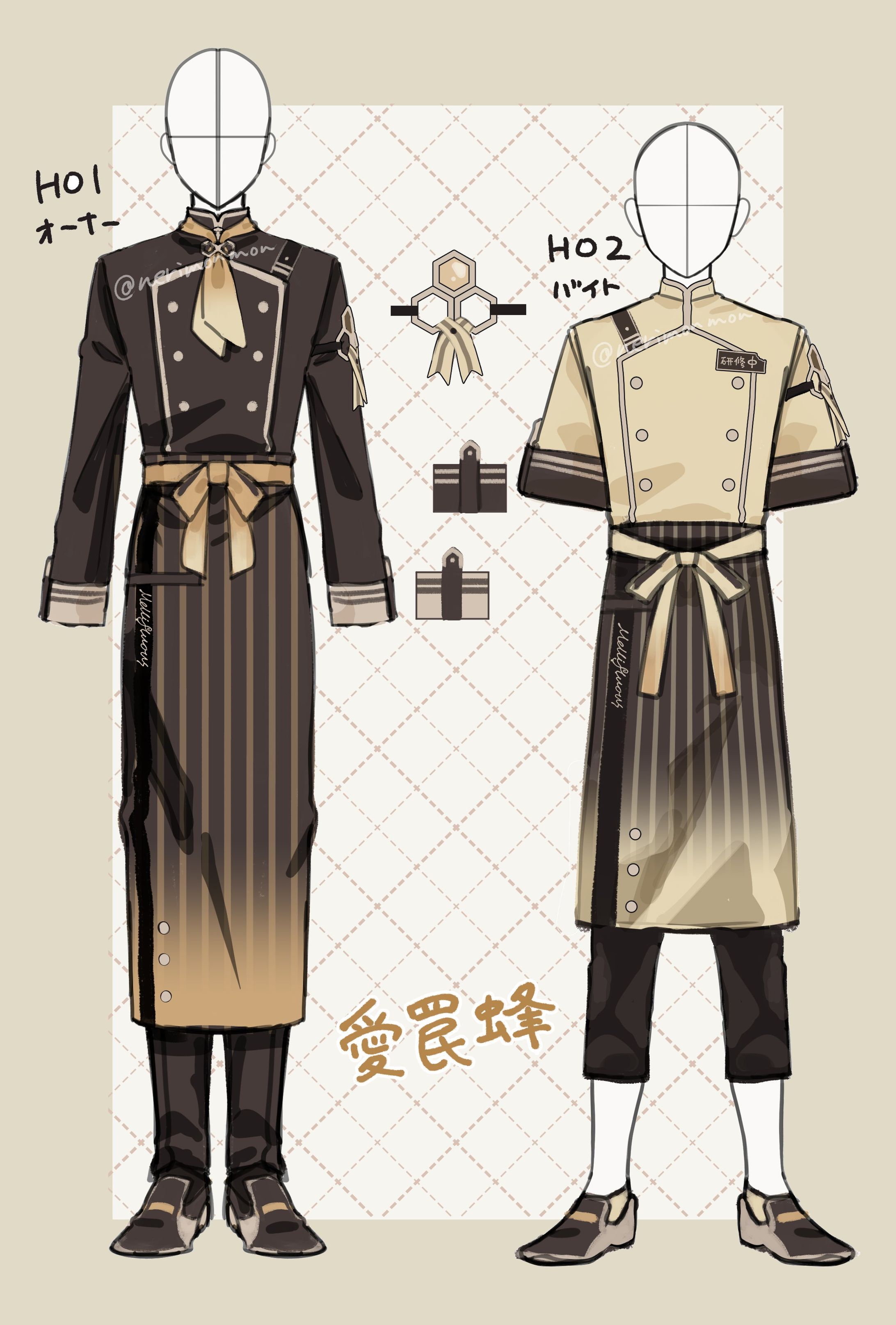 【趣味絵】愛罠蜂　衣装案-1