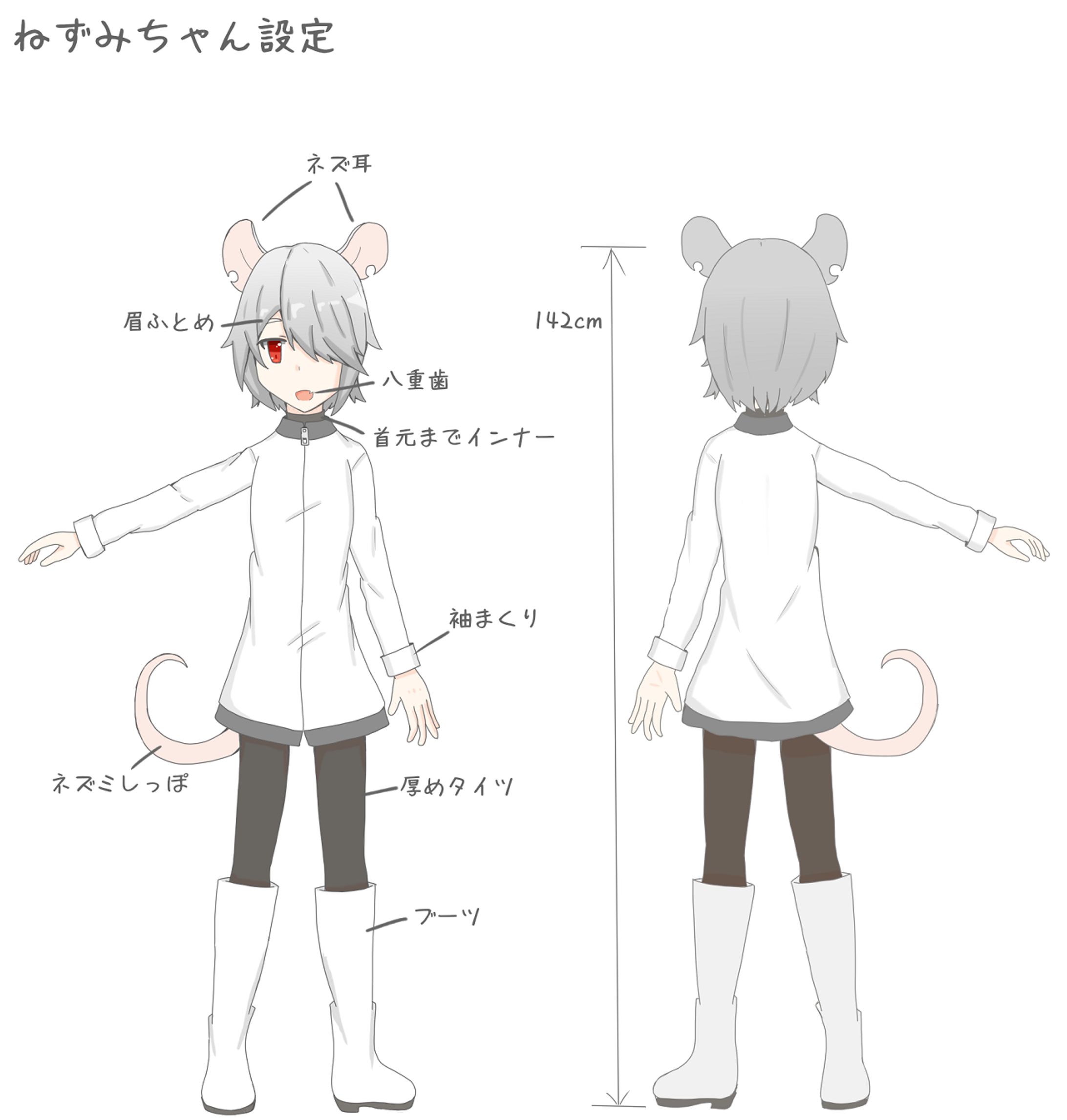 【キャラクターデザイン】ねずみの擬人化-1