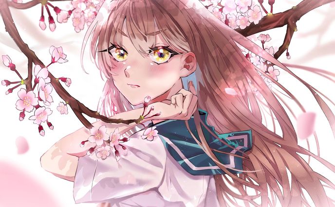 【イラスト】桃色の君