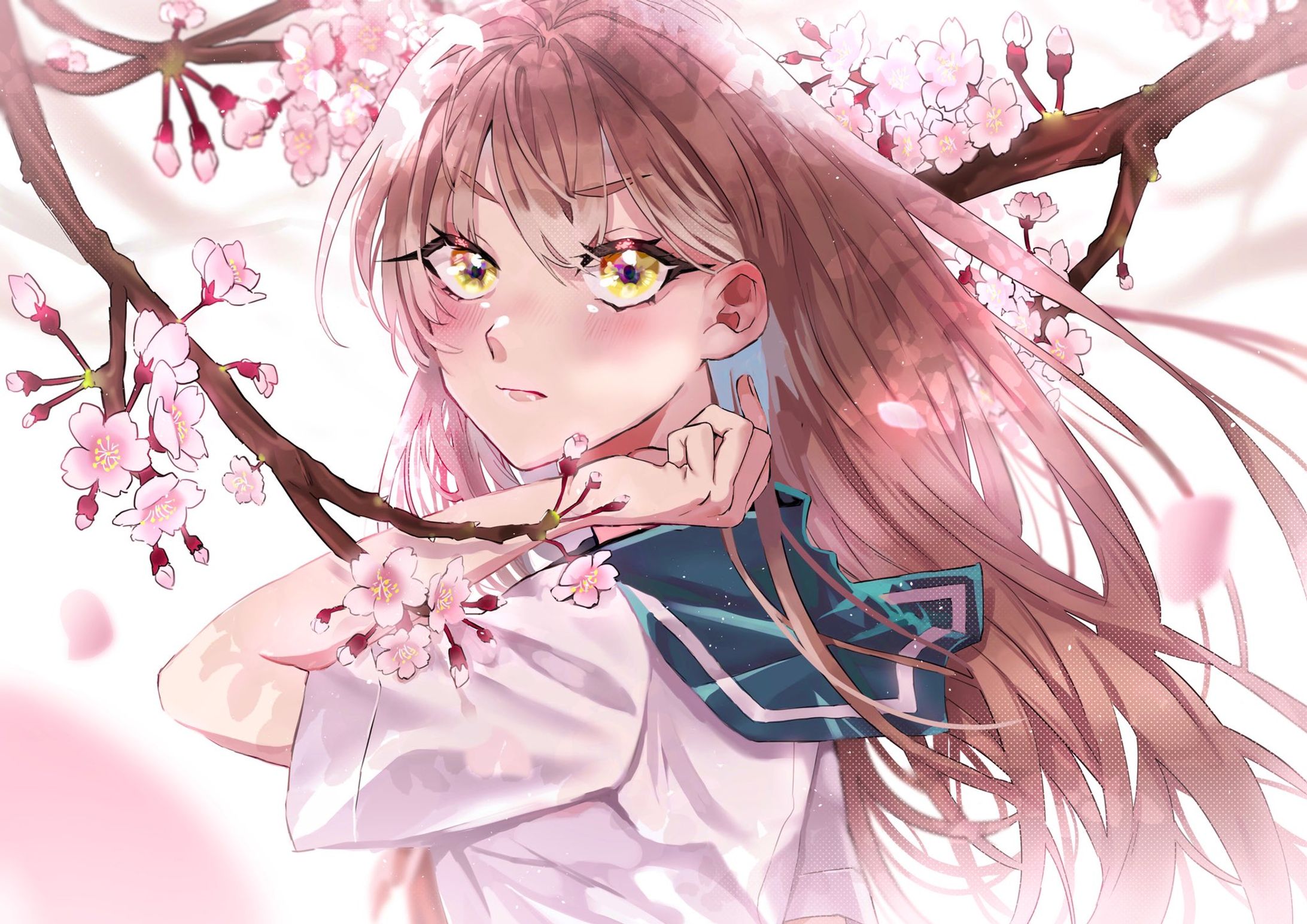 【イラスト】桃色の君-1
