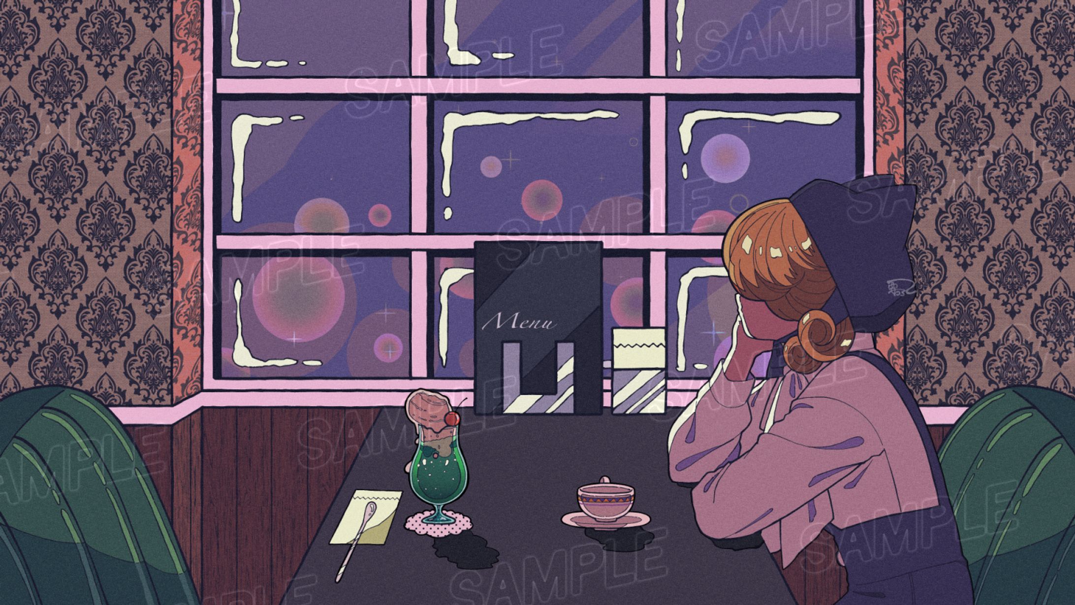 歌ってみたMVイラスト『待つわ / あみん』-1