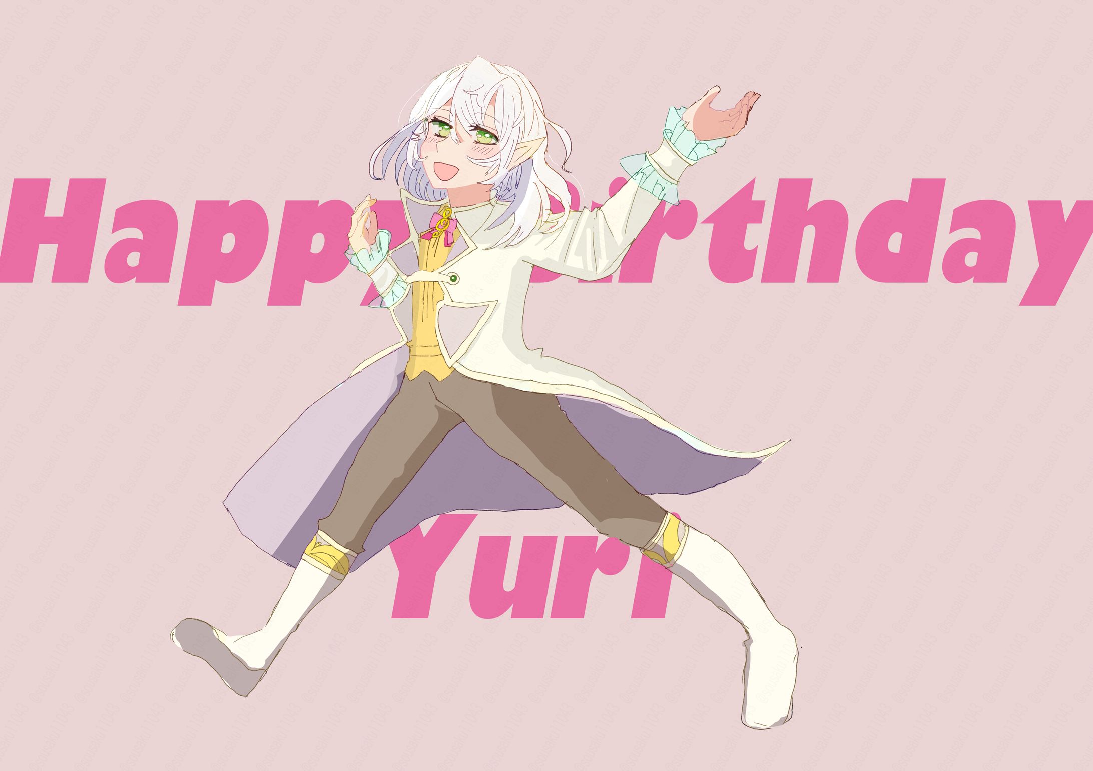 自創作 ユリ 誕生日イラスト-1