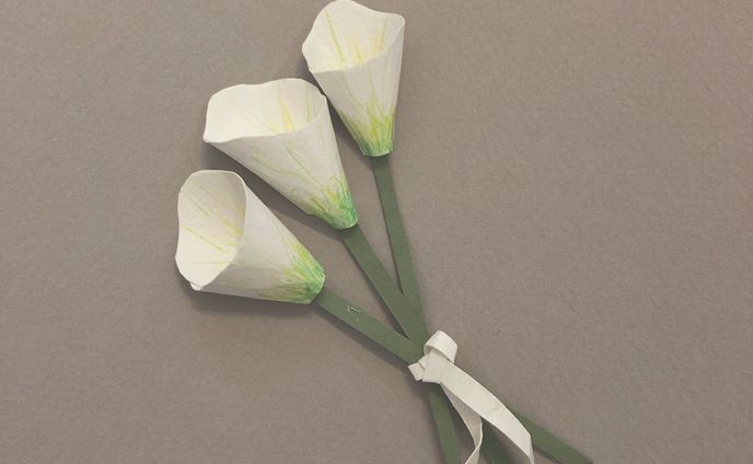 カラーの花束。