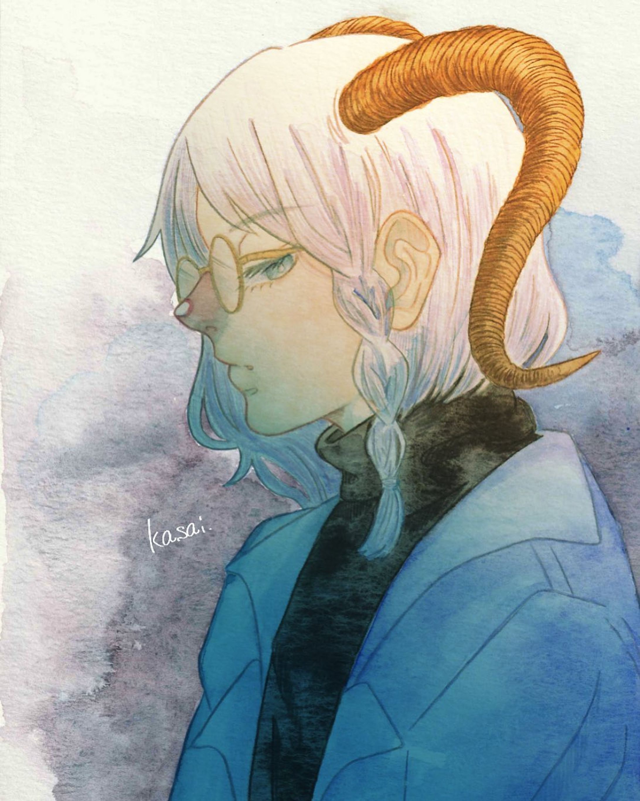 ♑️Girl

 #透明水彩  #イラストレーション
 #イラスト  #アナログイラスト 
 #watercolorpainting  #watercolor 
 #watercolorillustration  #watercolorart #art-1