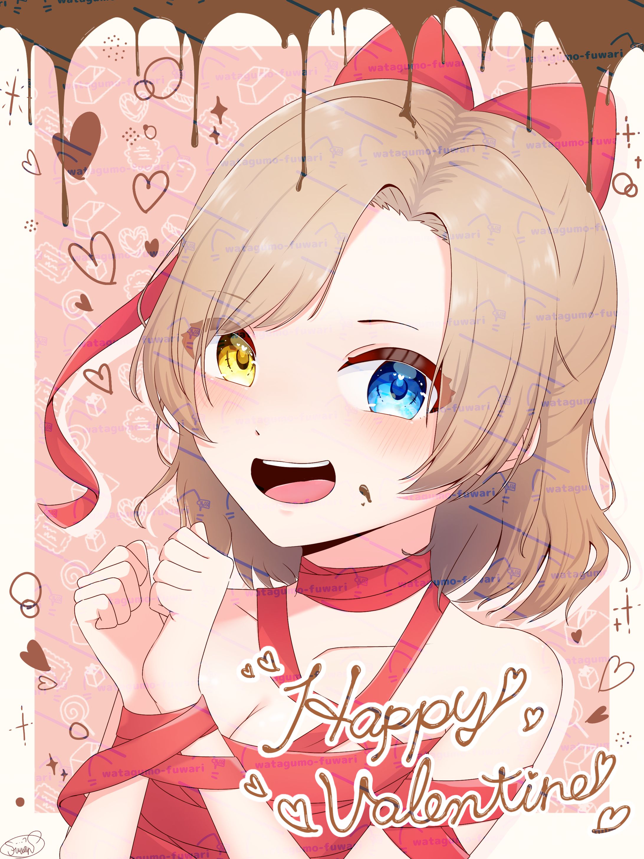 バレンタインイラスト/きらぼし（女装）-1