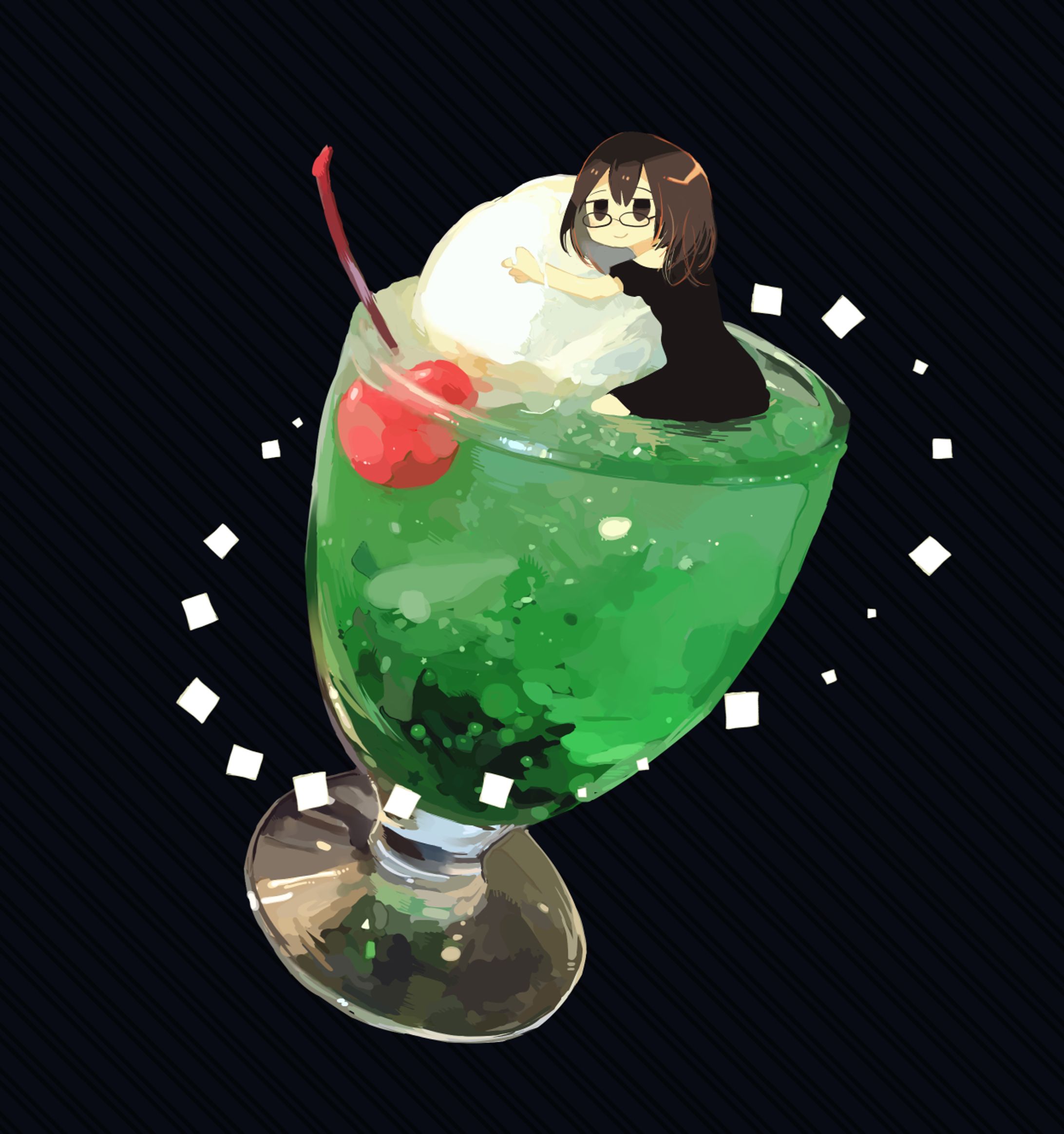 クリームソーダのイラスト-1