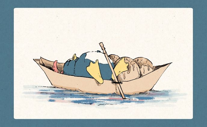ポストカード、絵本風
