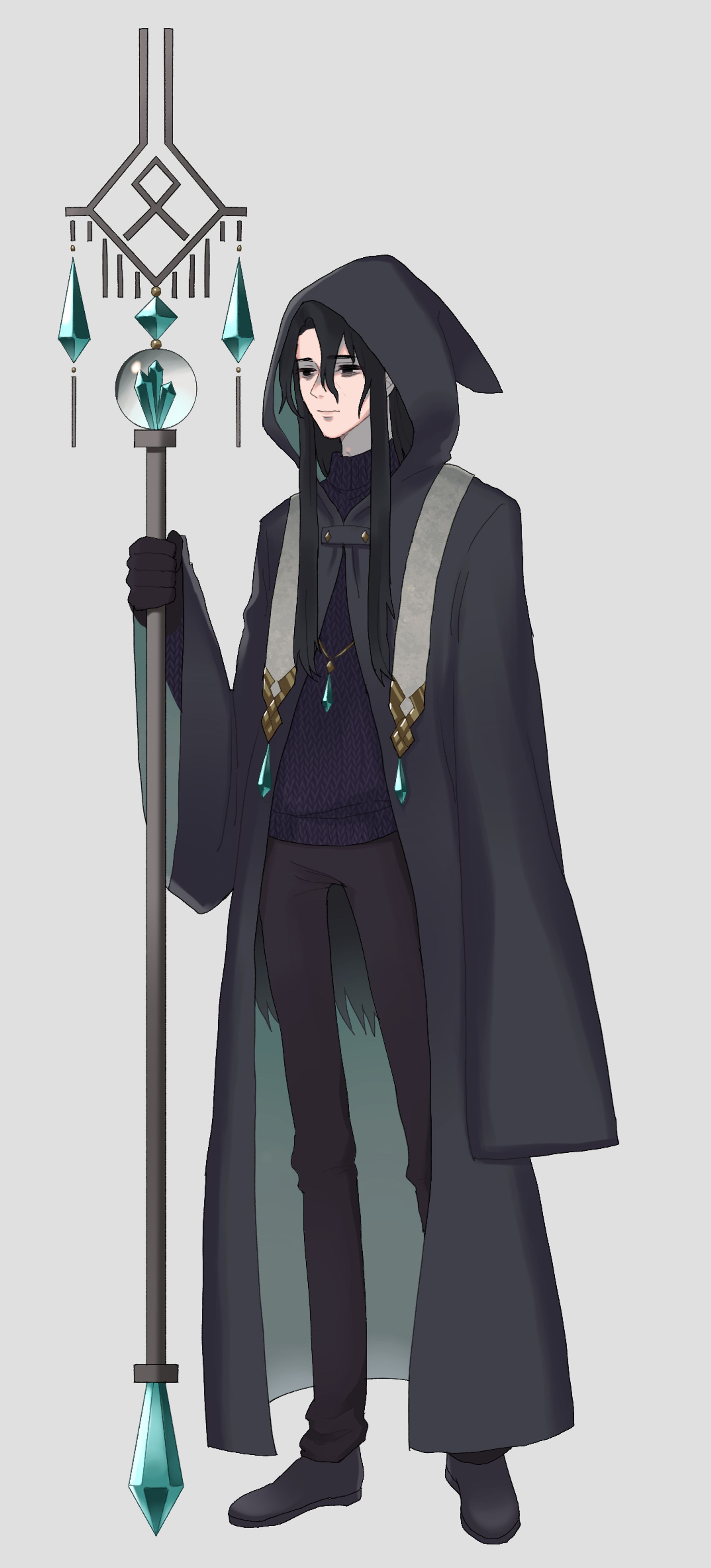 魔法使いキャラクター全身イラスト-1