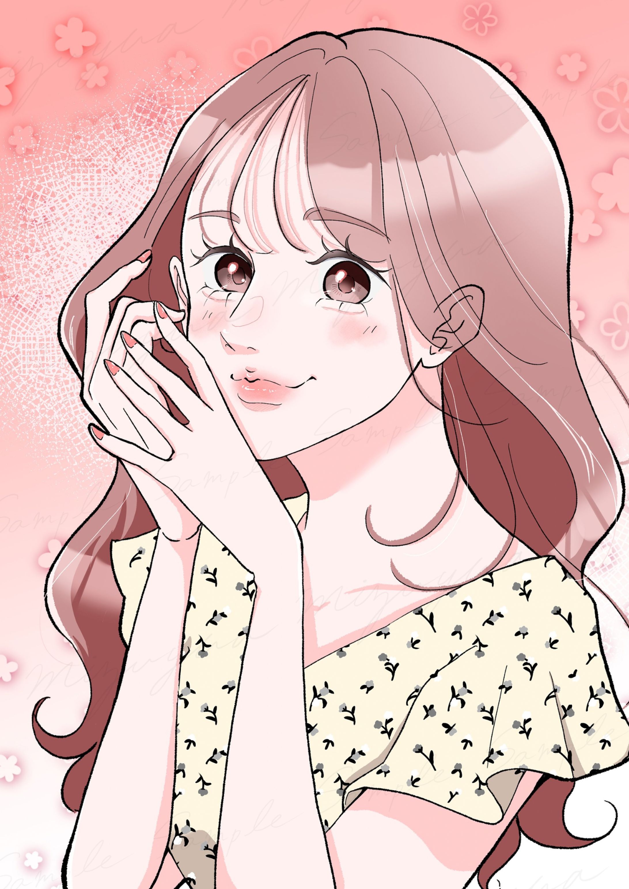 【商業タッチ寄りサンプル】女性向け絵柄-1