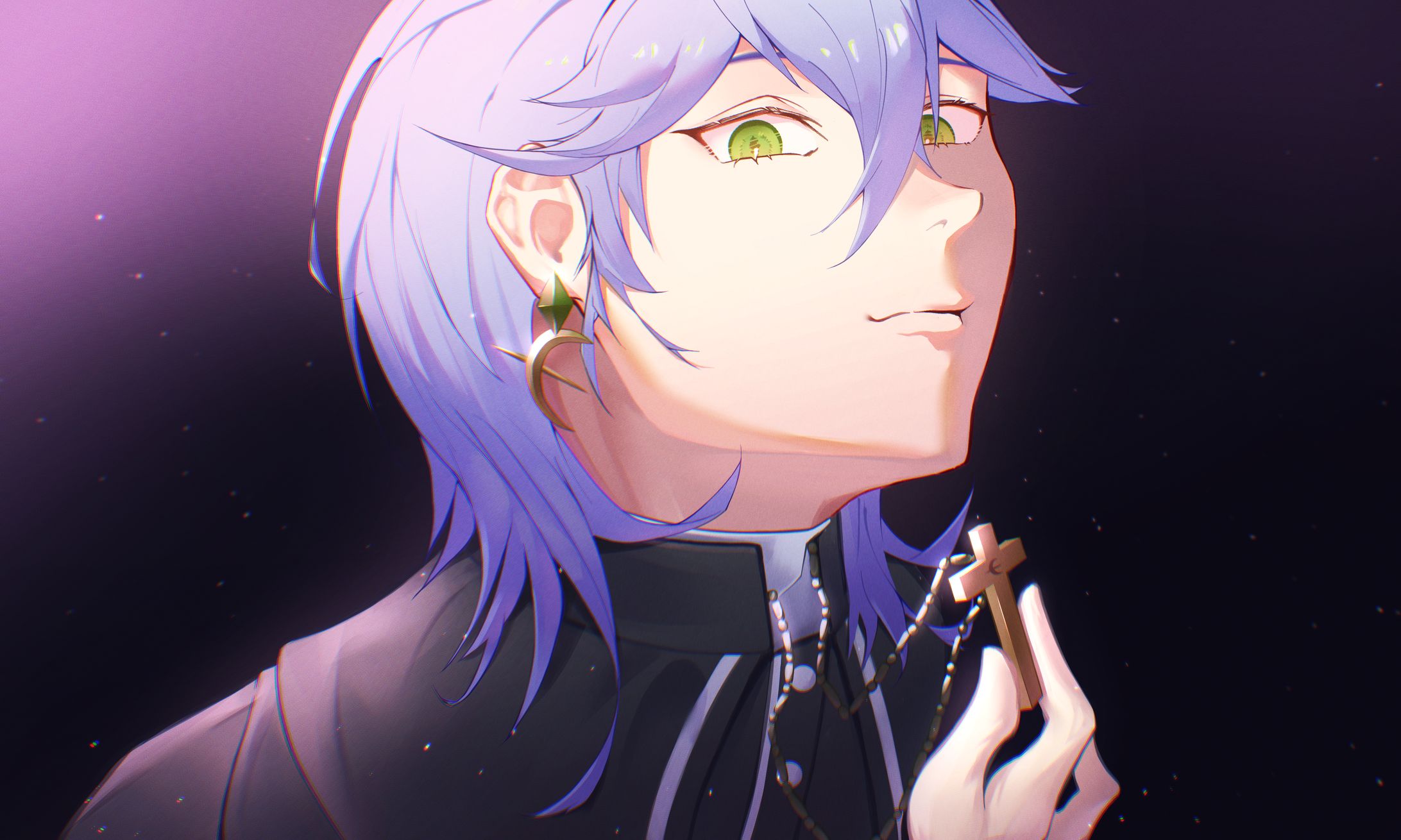 【一枚絵】三日月の司祭-1