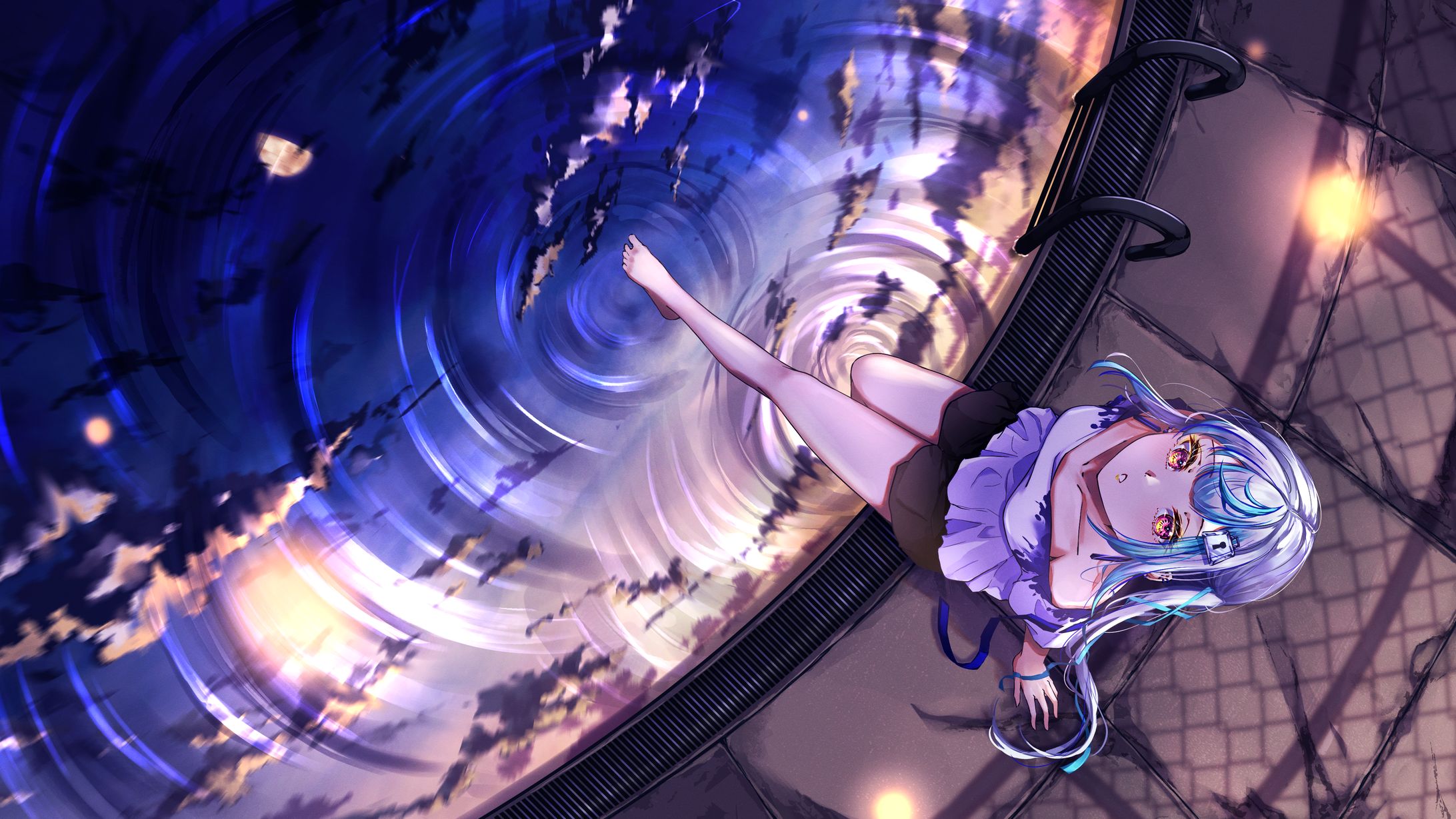 夜明けと蛍 イラスト 夜明けと蛍 イラスト