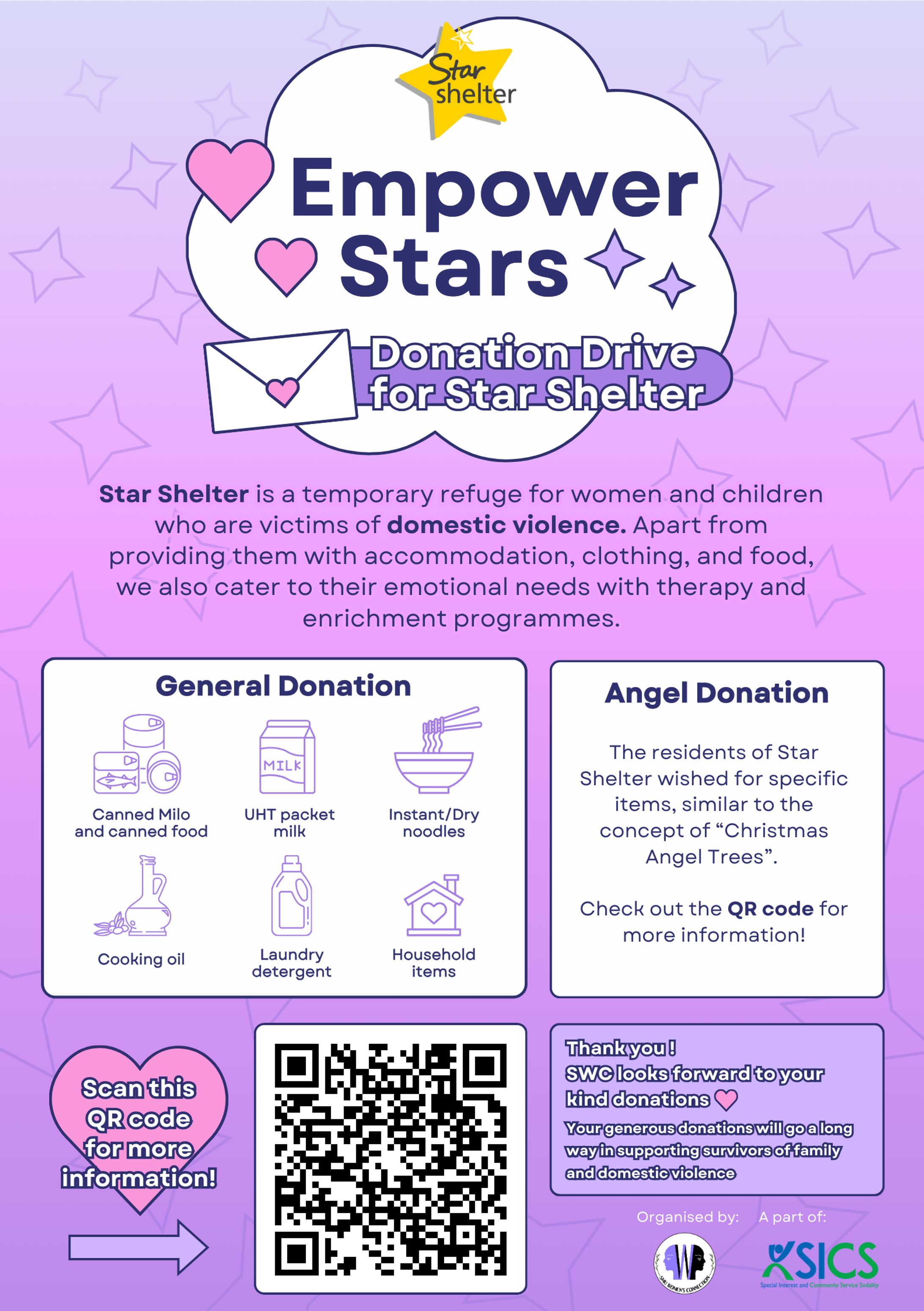 donation drive poster for swc-1