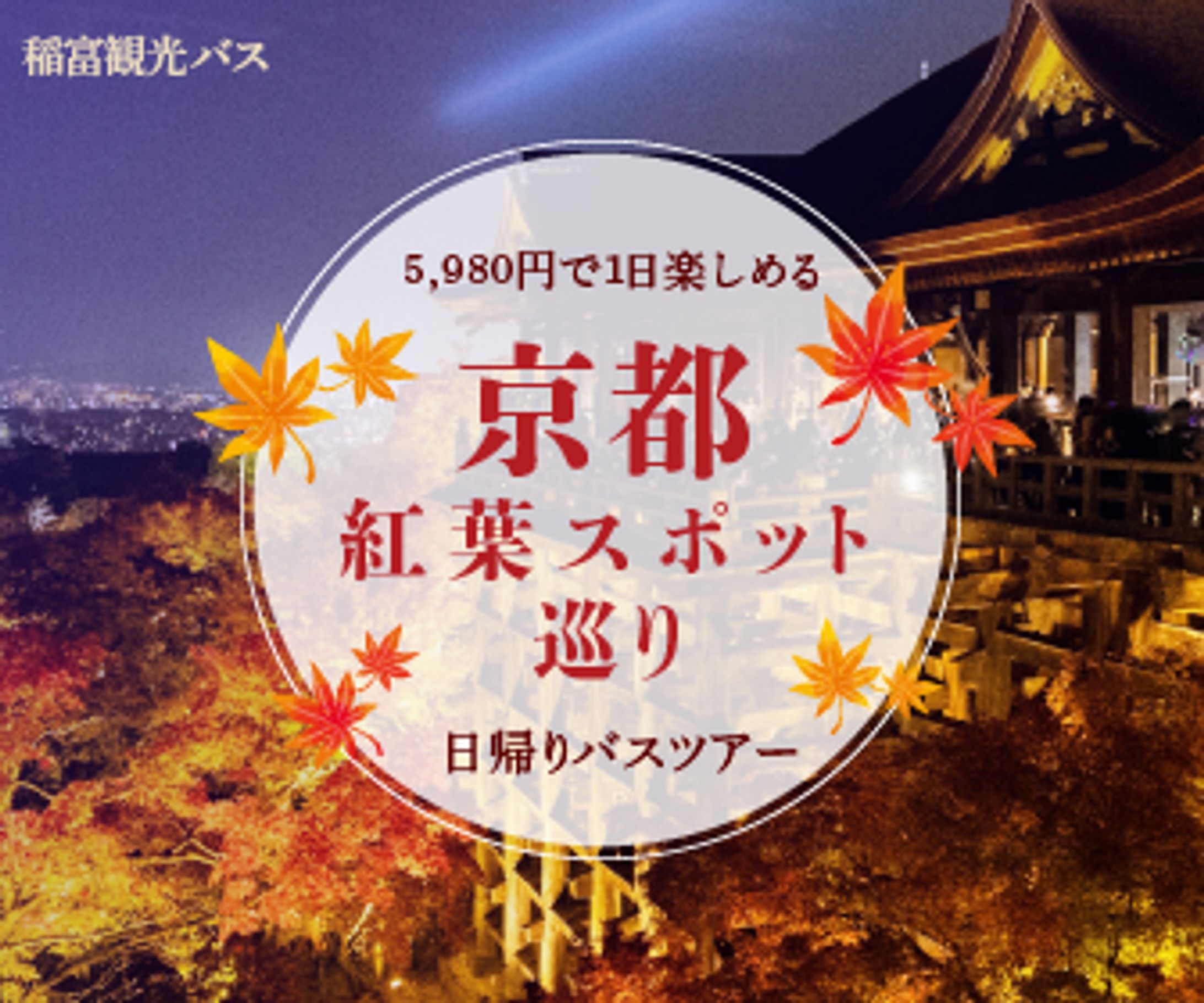 【自主制作】京都・紅葉 日帰りバスツアー広告バナー-1
