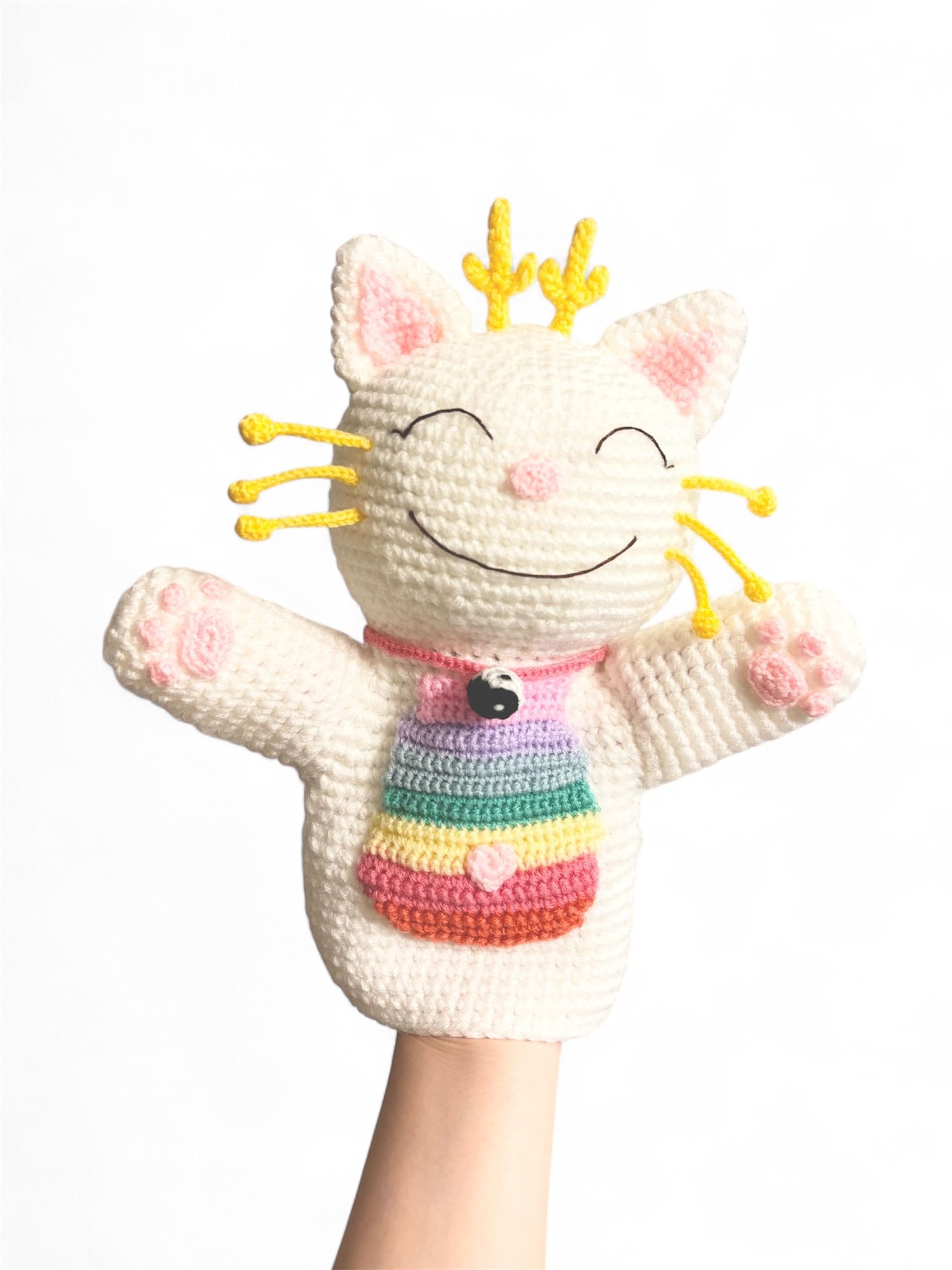 にっこり笑顔のねこちゃん（パペット）-1