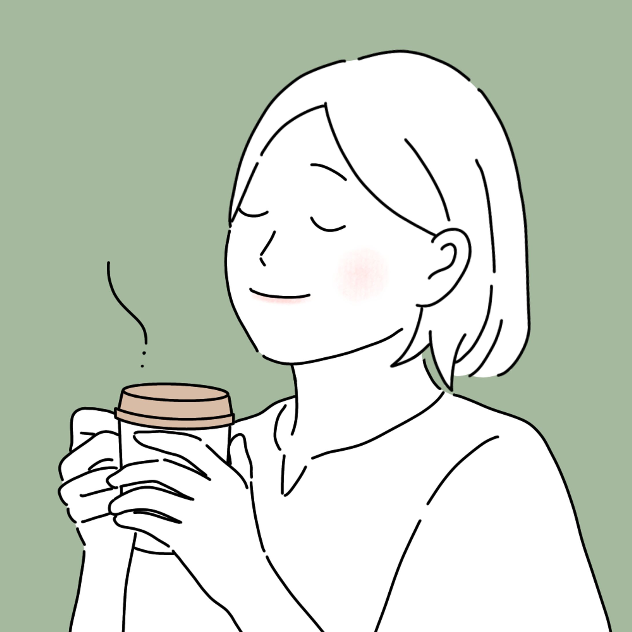 コーヒーを飲みくつろぐ女性-1