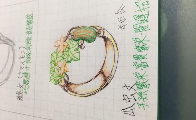 瓜虫文指輪