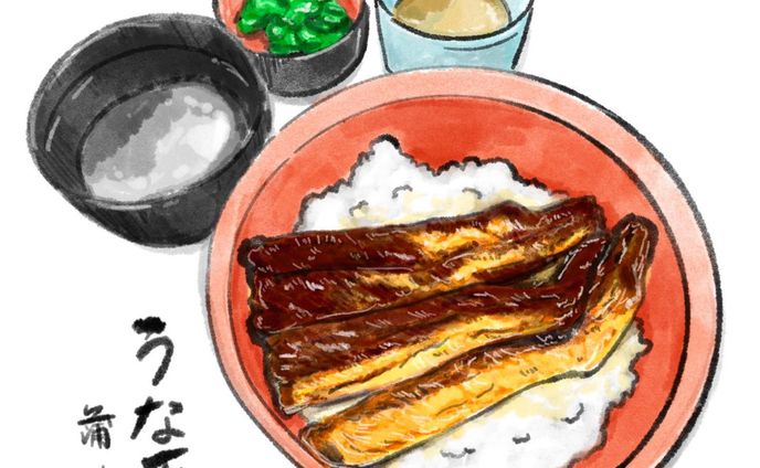 #うなぎ 
#美味しいもの好きな人と繋がりたい 
#神田グルメ 

@unashokanda 
📍東京 ／ 神田
うな正さんに行ってきました〜！

うなぎ！たべたい！
ここはふらっと寄ったお店⭐️
かなり穴場スポットだと思いますよ😍

昔ながらのお店ってだいすき
歴史の感じる暖簾をくぐるドキドキ感
たまらないです😏

なにより
うまい！やすい！はやい！
の3連続が続くお店🤩

はやく食べたい人には最高💓

かなりボリュームあるのに
お値段　980円！！！！！！

かなりお得ですよ🥳
実は追加でレバーも食べました🤣

人の入りはかなりあるんですが
回転がいいのですぐの案内🙆‍♀️

2階席でしたが、
注文してパパパ〜っとでてきました🤤

ホコホコのうなぎちゃんは
カリカリとした食感に
旨味がぎゅ〜〜っと凝縮されてて

おいしいー！！！💓

タレはキリッとしてて
うなぎの良さを引き立てる味付け

こんな美味しいうなぎやさんあったんだ
とテンションマックス😍

ごちそうさまでした🤤

#うな正 #神田ランチ #神田グルメ #東京グルメ #東京ランチ #美味しい #おいしいもの好きな人と繋がりたい #1人飯 #孤独のグルメごっこ #イラスト #食べ物イラスト #unagi #kanda #tokyo #delicious #illustration #food #foodillustration