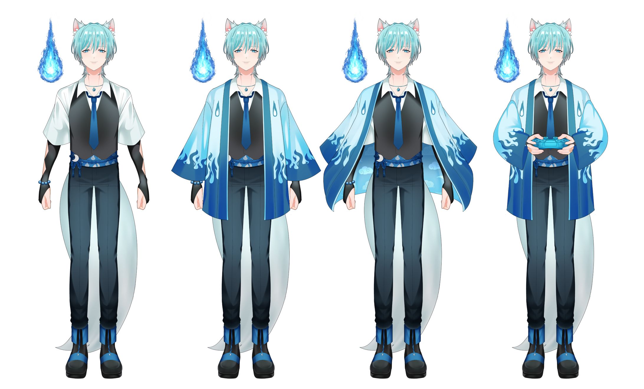 Live2D用キャラクターパーツ分け（全身）-1