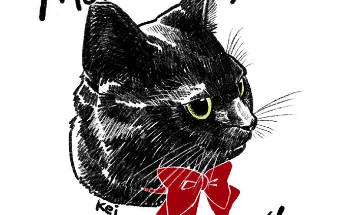 パッケージイラスト猫赤