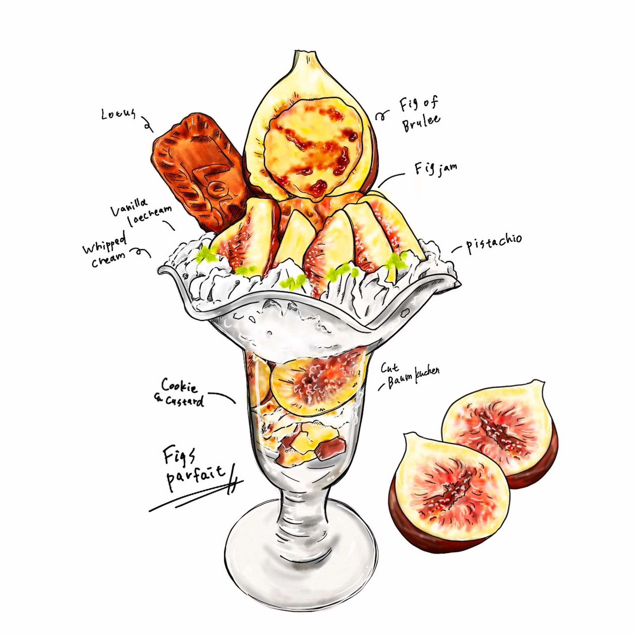 @annko_0 さんの
可愛い可愛いお家パフェ！

３つ目は無花果のパフェ😍

無花果って大人になってから知って
（実はここ数年で好きになった果物）
もう今では無花果の虜🤤💗

#料理 #おうちスイーツ #cooking #instasweet #sweet #暮らし #手料理 #foodstagram #homemade #クッキング #ていねいな暮らし #くらし #スイーツ #イラスト #パフェ #parfait #美味しい #お絵かき #delicious #illustrator #無花果パフェ #無花果 #fig-1