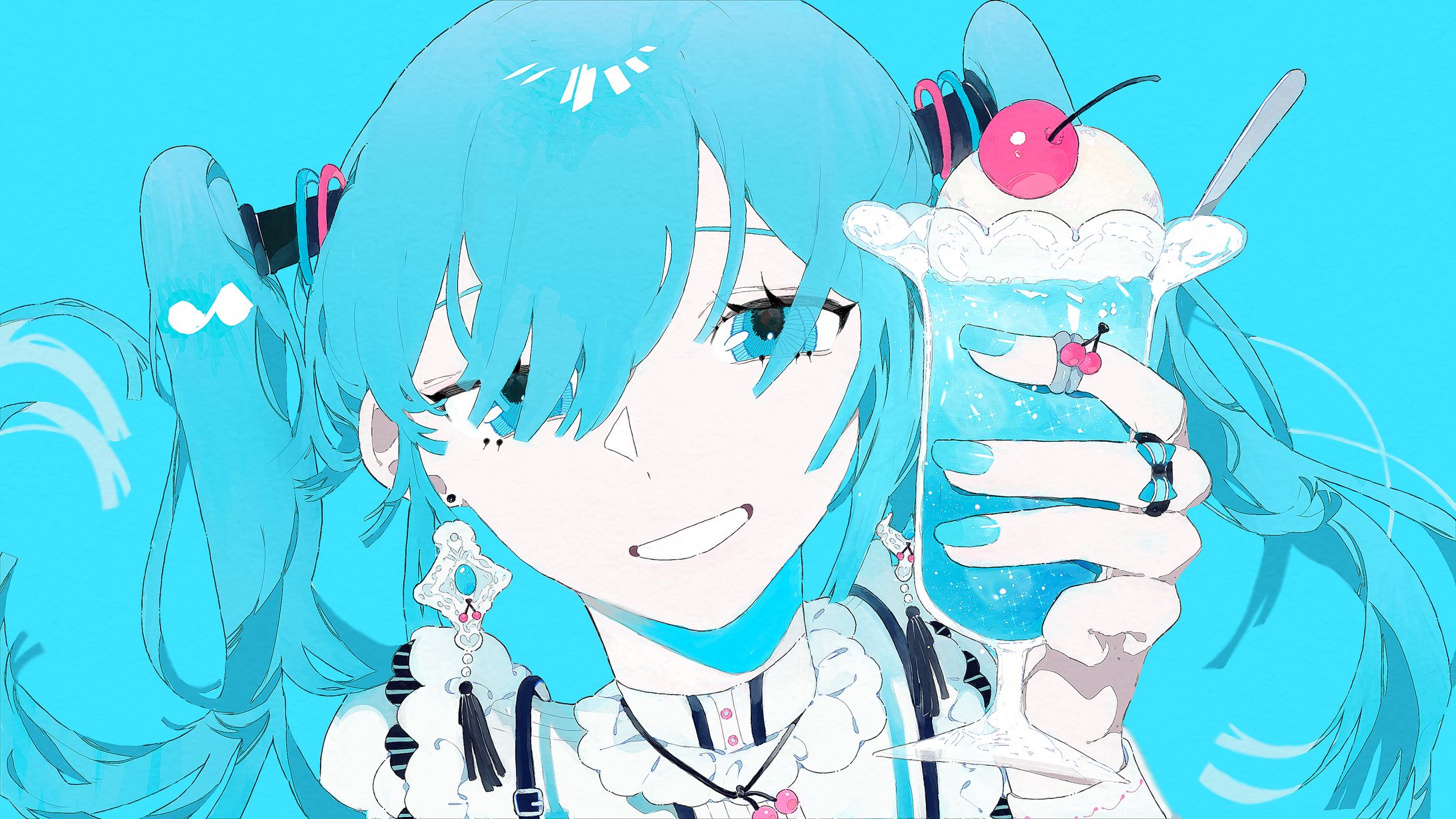 海ジャム様　「ブルーフロートレモンソーダ/初音ミク」MVサムネ-1