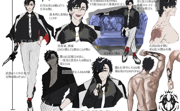 オリジナルキャラクター　設定資料　デザイン