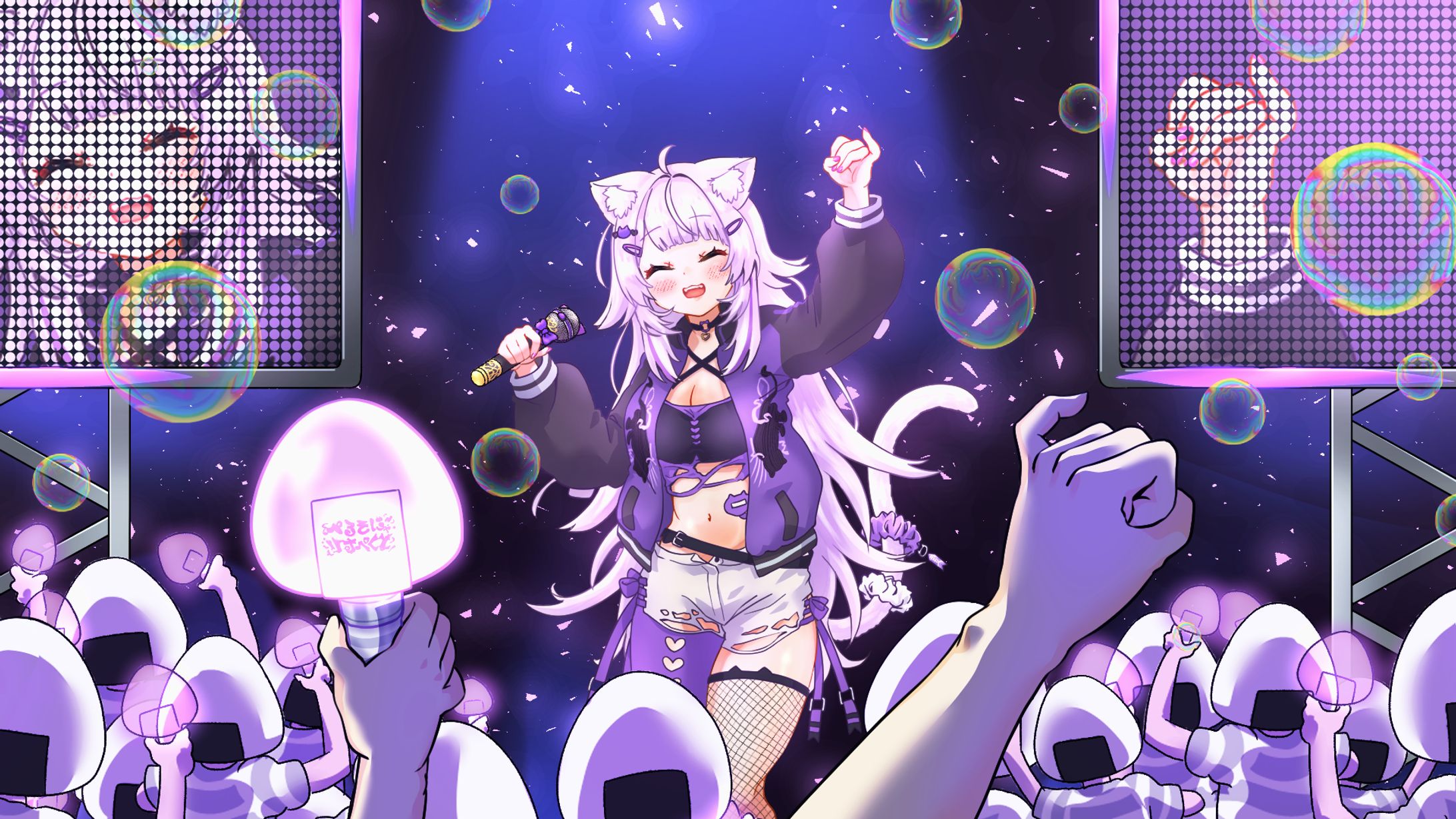 【猫又おかゆ】ライブイラスト-1