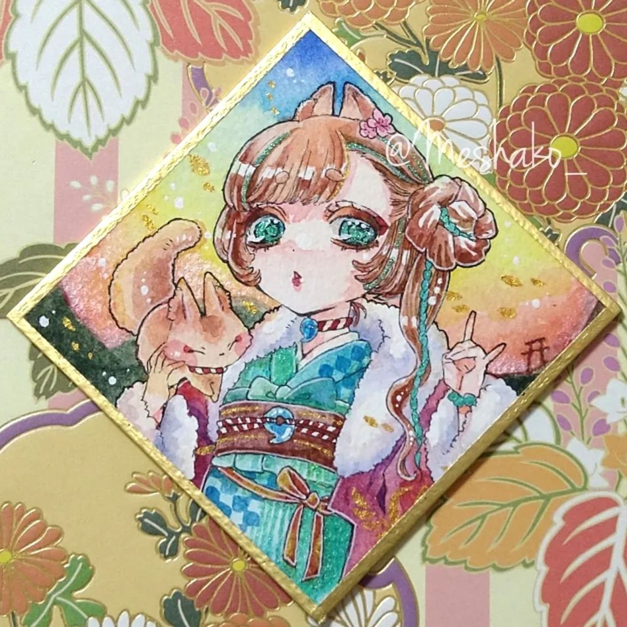 「お山のきつねが明けを呼ぶ」
⁡チョコミント展8は2月11日からです💙🤎
⁡
⁡⁡#イラスト #絵 #イラストグラム #いらすとぐらむ #創作
#アナログイラスト #絵描きさんと繋がりたい #イラスト好きな人と繋がりたい #水彩 #水彩画 #透明水彩 #水彩イラスト  #女の子イラスト #art #drawing #illustration #artwork #illustragram #myart #animeart #mangaart #watercolor #watercolorpainting #watercolorart #watercolorillustration #watercolorpaint-1